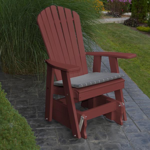 A &amp; L Furniture Poly Adirondack Gliding Chair Glider Aruba Blue