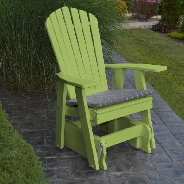 A &amp; L Furniture Poly Adirondack Gliding Chair Glider Aruba Blue