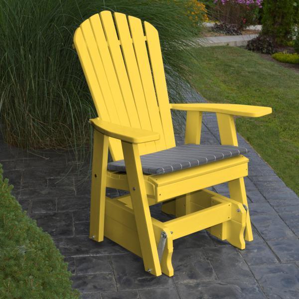 A &amp; L Furniture Poly Adirondack Gliding Chair Glider Aruba Blue