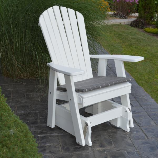 A &amp; L Furniture Poly Adirondack Gliding Chair Glider Aruba Blue