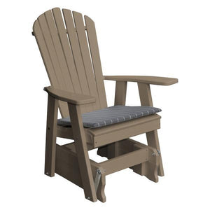 A & L Furniture Poly Adirondack Gliding Chair Glider Weathered Wood