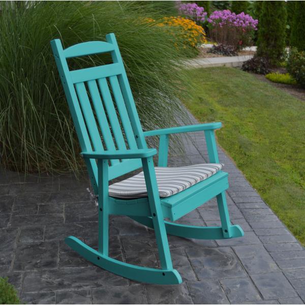 A &amp; L Furniture Poly Classic Porch Rocker Rocker Chair Aruba Blue