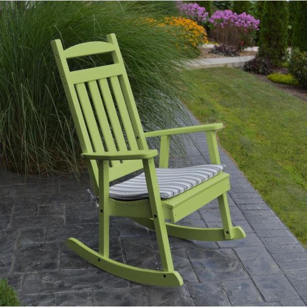 A &amp; L Furniture Poly Classic Porch Rocker Rocker Chair Aruba Blue