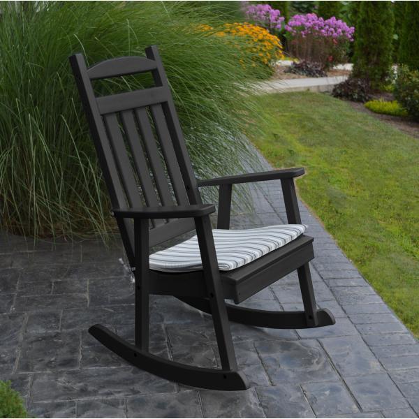 A &amp; L Furniture Poly Classic Porch Rocker Rocker Chair Black
