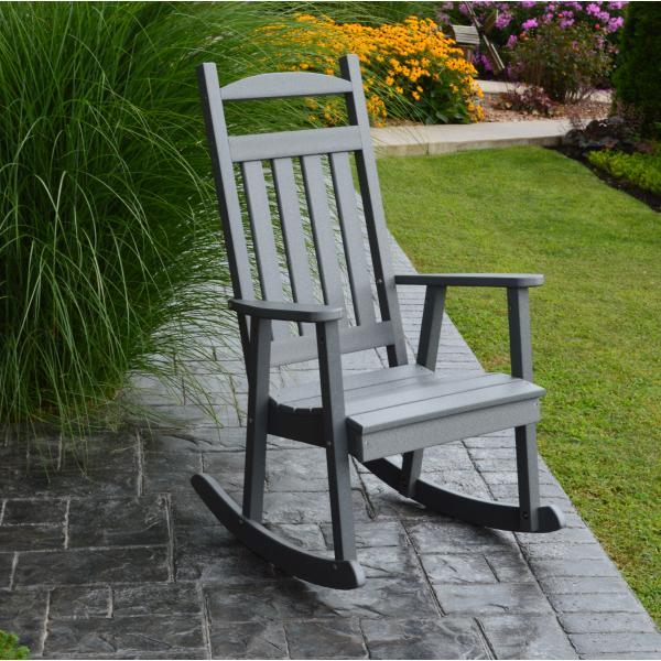 A &amp; L Furniture Poly Classic Porch Rocker Rocker Chair Dark Gray