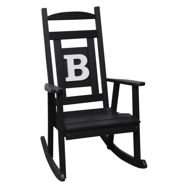 A &amp; L Furniture Poly Classic Rocker with Monogram Rocker Chair A / Black