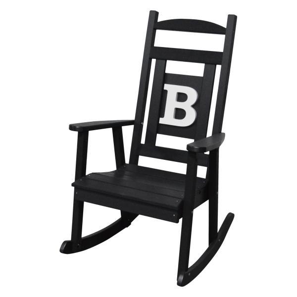 A &amp; L Furniture Poly Classic Rocker with Monogram Rocker Chair A / Black