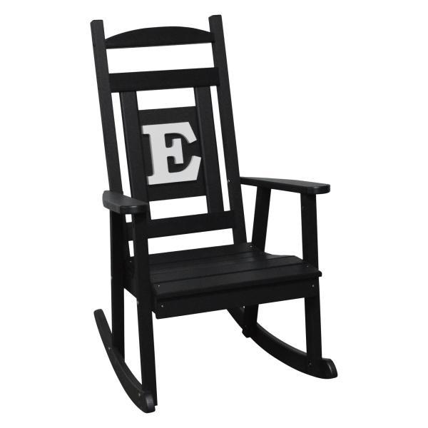A &amp; L Furniture Poly Classic Rocker with Monogram Rocker Chair A / Black