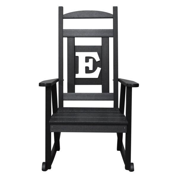 A &amp; L Furniture Poly Classic Rocker with Monogram Rocker Chair A / Black