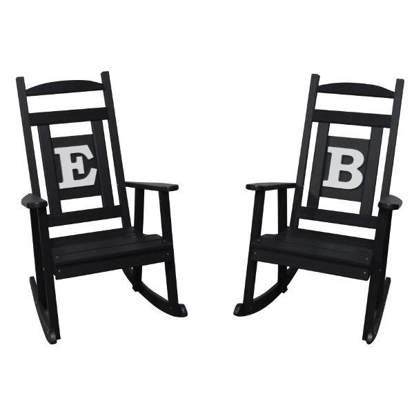 A &amp; L Furniture Poly Classic Rocker with Monogram Rocker Chair A / Black