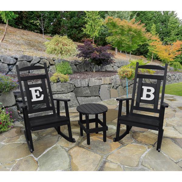 A &amp; L Furniture Poly Classic Rocker with Monogram Rocker Chair A / Black