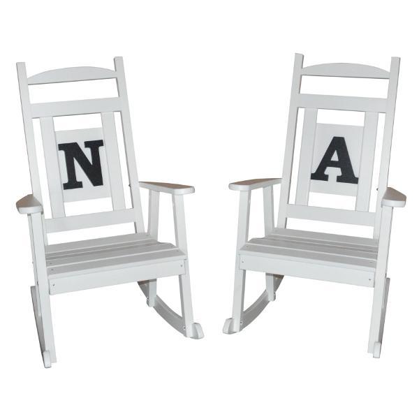 A &amp; L Furniture Poly Classic Rocker with Monogram Rocker Chair A / Black