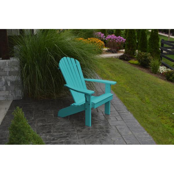 A &amp; L Furniture Poly Fanback Adirondack Chair Outdoor Chairs Aruba Blue