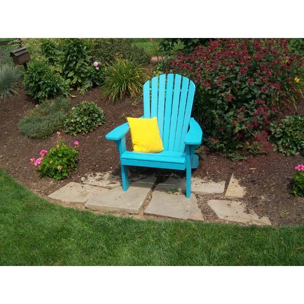 A &amp; L Furniture Poly Fanback Adirondack Chair Outdoor Chairs Aruba Blue