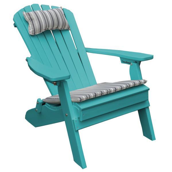 A &amp; L Furniture Poly Folding/Reclining Adirondack Chair Outdoor Chairs Aruba Blue