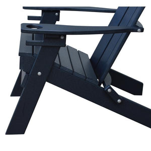 A & L Furniture Poly Hampton Folding Adirondack Chair w/2 Cupholders Adirondack Aruba Blue