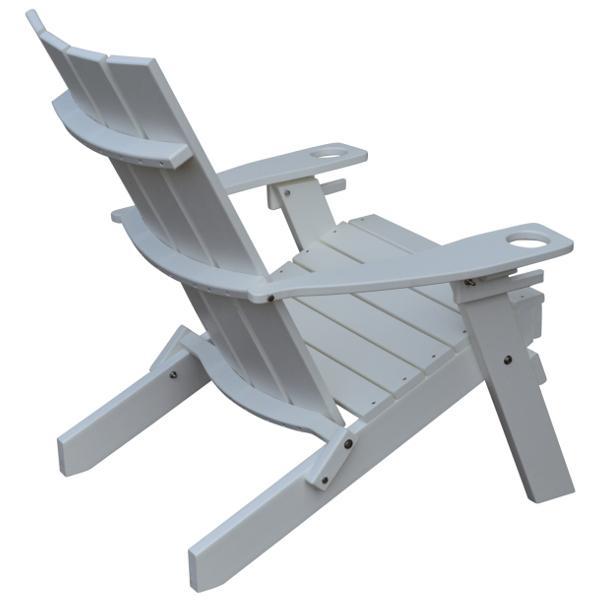 A &amp; L Furniture Poly Hampton Folding Adirondack Chair w/2 Cupholders Adirondack Aruba Blue