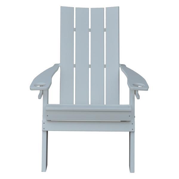 A &amp; L Furniture Poly Hampton Folding Adirondack Chair w/2 Cupholders Adirondack Aruba Blue