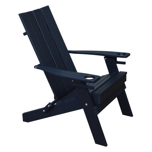 A &amp; L Furniture Poly Hampton Folding Adirondack Chair w/2 Cupholders Adirondack Aruba Blue