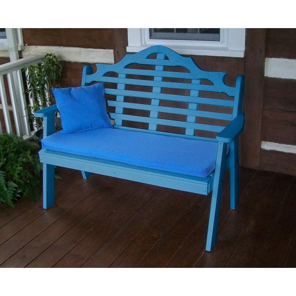 A &amp; L Furniture Poly Marlboro Garden Bench Garden Benches 4ft / Aruba Blue