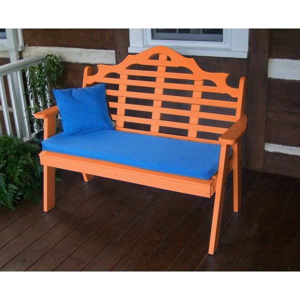 A &amp; L Furniture Poly Marlboro Garden Bench Garden Benches 4ft / Aruba Blue