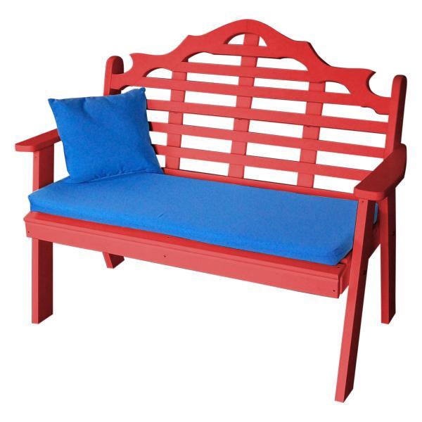 A &amp; L Furniture Poly Marlboro Garden Bench Garden Benches 4ft / Aruba Blue