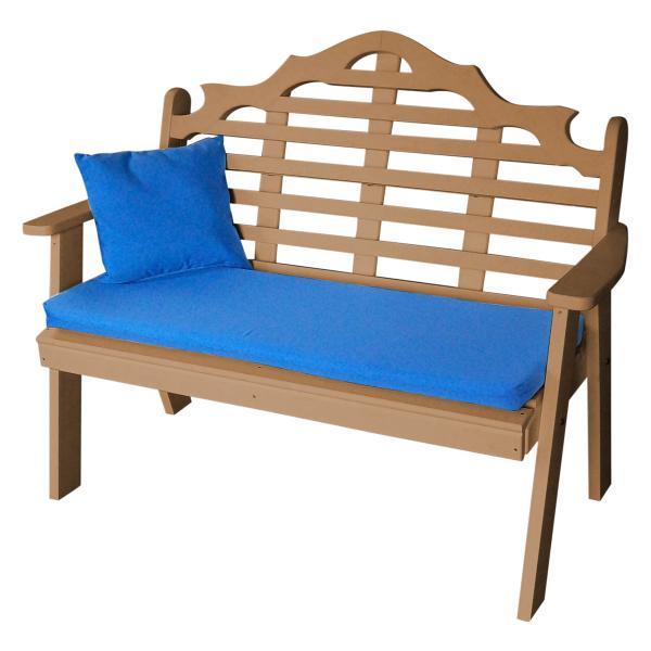 A &amp; L Furniture Poly Marlboro Garden Bench Garden Benches 4ft / Aruba Blue