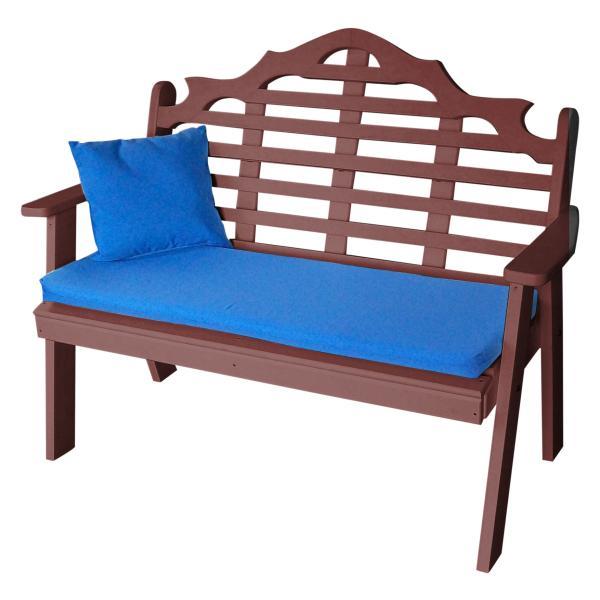 A &amp; L Furniture Poly Marlboro Garden Bench Garden Benches 4ft / Aruba Blue