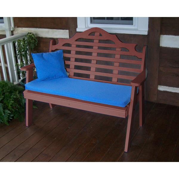 A &amp; L Furniture Poly Marlboro Garden Bench Garden Benches 4ft / Aruba Blue
