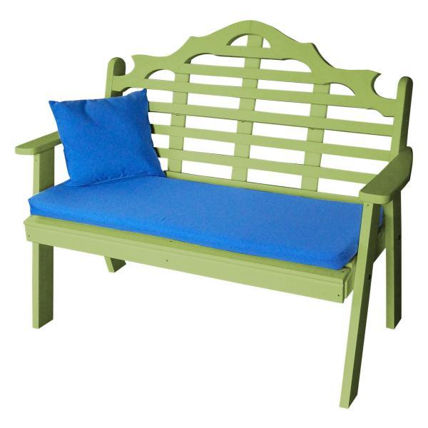 A &amp; L Furniture Poly Marlboro Garden Bench Garden Benches 4ft / Aruba Blue