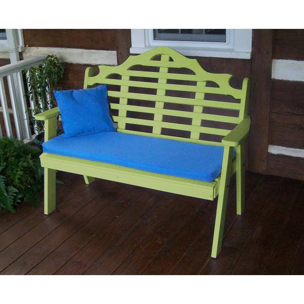 A &amp; L Furniture Poly Marlboro Garden Bench Garden Benches 4ft / Aruba Blue