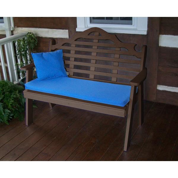 A &amp; L Furniture Poly Marlboro Garden Bench Garden Benches 4ft / Aruba Blue