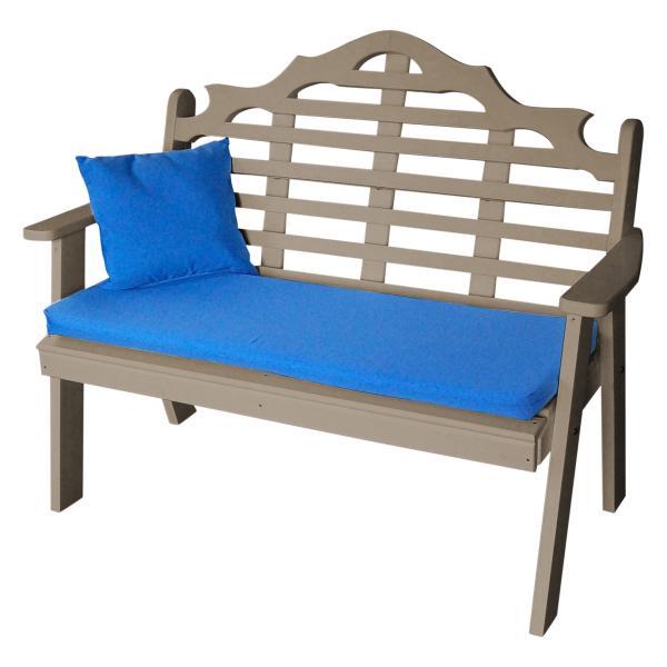 A &amp; L Furniture Poly Marlboro Garden Bench Garden Benches 4ft / Aruba Blue