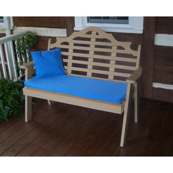 A &amp; L Furniture Poly Marlboro Garden Bench Garden Benches 4ft / Aruba Blue