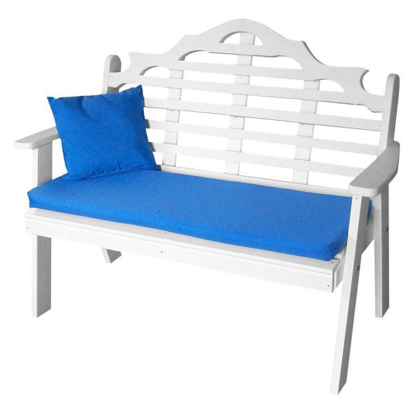 A &amp; L Furniture Poly Marlboro Garden Bench Garden Benches 4ft / Aruba Blue