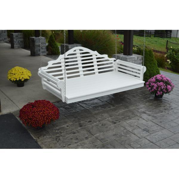 A &amp; L Furniture Poly Marlboro Swingbed Porch Swing Beds 4ft / Aruba Blue