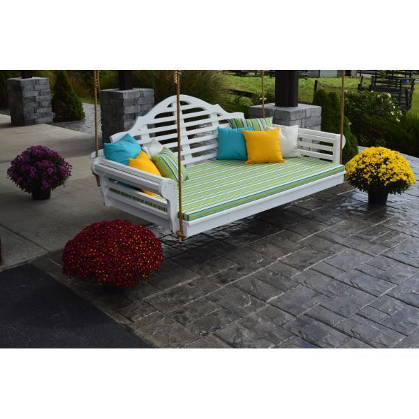A &amp; L Furniture Poly Marlboro Swingbed Porch Swing Beds 4ft / Aruba Blue