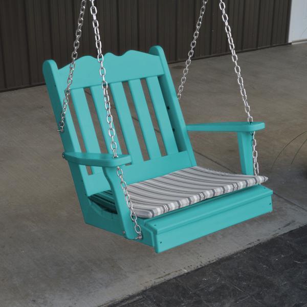 A &amp; L Furniture Poly Royal English Chair Swing Porch Swing Aruba Blue