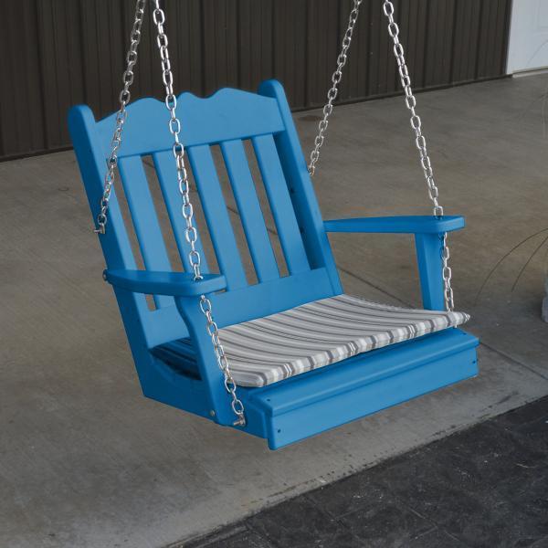 A &amp; L Furniture Poly Royal English Chair Swing Porch Swing Aruba Blue