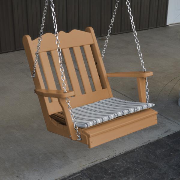 A &amp; L Furniture Poly Royal English Chair Swing Porch Swing Aruba Blue