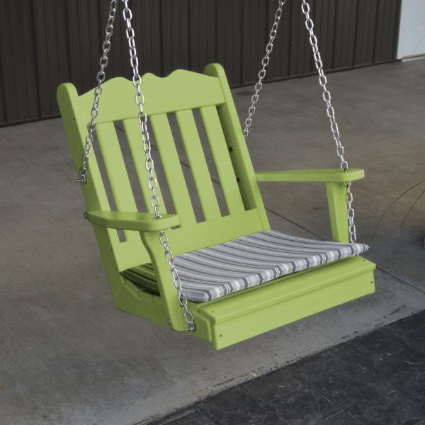 A &amp; L Furniture Poly Royal English Chair Swing Porch Swing Aruba Blue