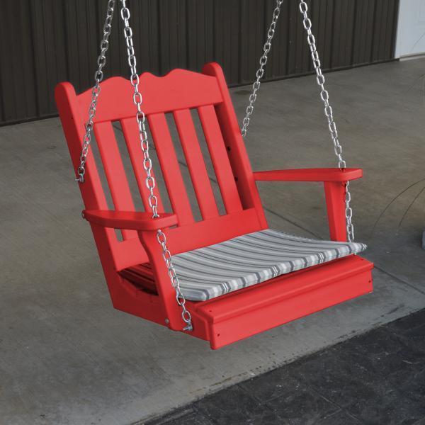 A &amp; L Furniture Poly Royal English Chair Swing Porch Swing Aruba Blue