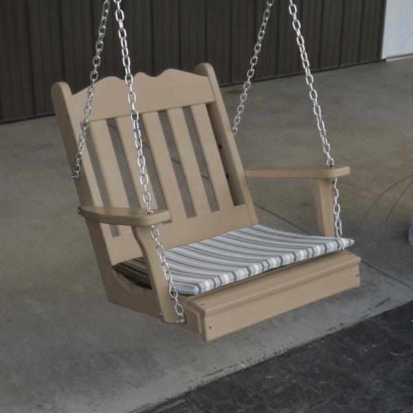 A &amp; L Furniture Poly Royal English Chair Swing Porch Swing Aruba Blue