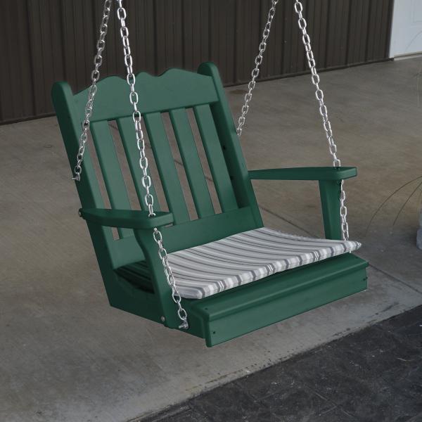 A &amp; L Furniture Poly Royal English Chair Swing Porch Swing Aruba Blue
