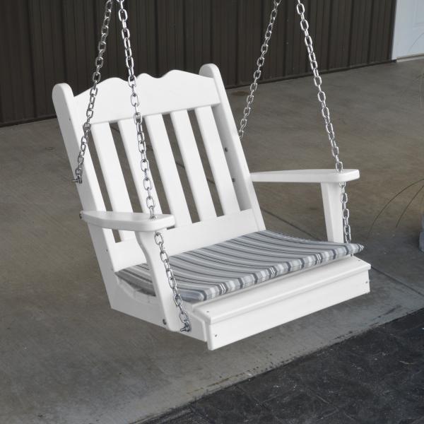 A &amp; L Furniture Poly Royal English Chair Swing Porch Swing Aruba Blue
