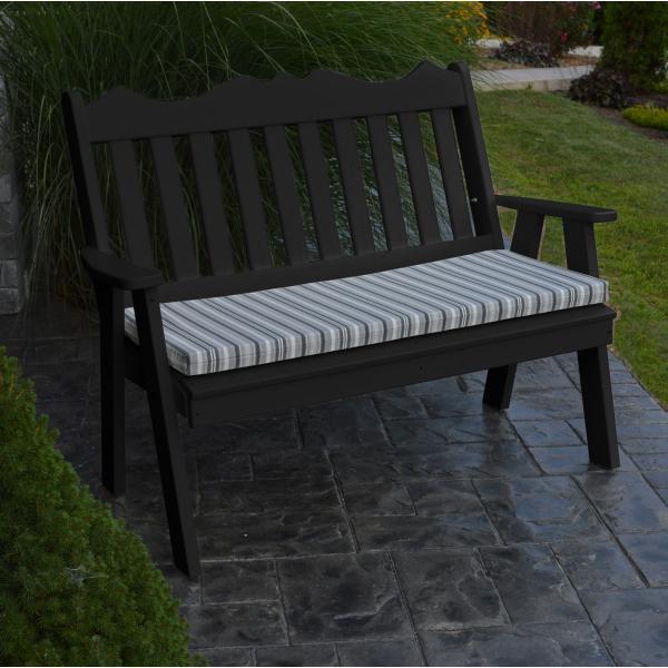 A &amp; L Furniture Poly Royal English Garden Bench Garden Benches 4ft / Aruba Blue