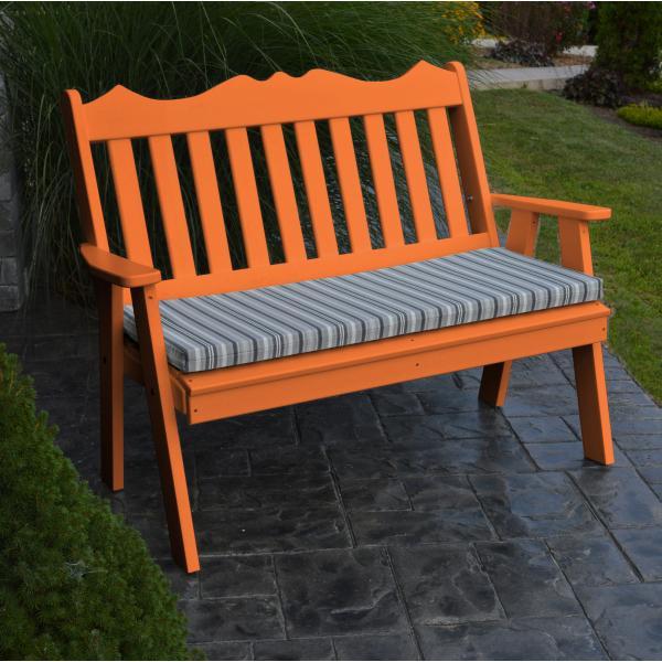 A &amp; L Furniture Poly Royal English Garden Bench Garden Benches 4ft / Aruba Blue