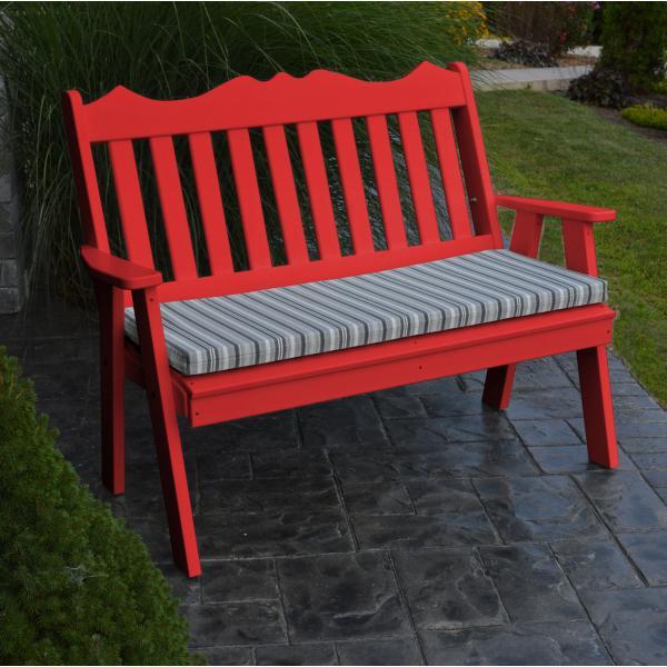 A &amp; L Furniture Poly Royal English Garden Bench Garden Benches 4ft / Aruba Blue
