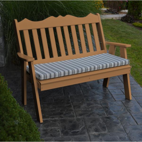 A &amp; L Furniture Poly Royal English Garden Bench Garden Benches 4ft / Aruba Blue