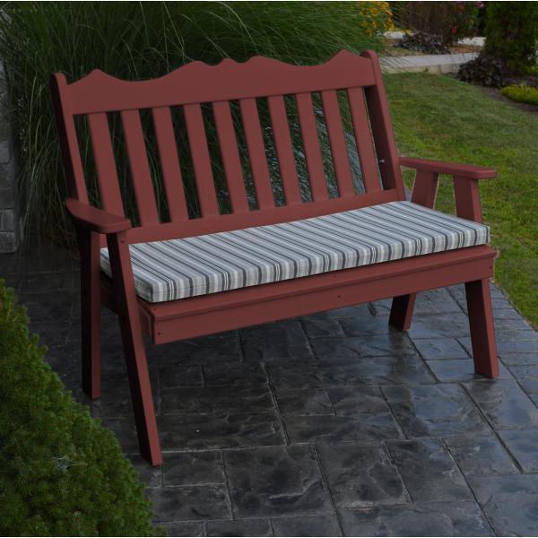 A &amp; L Furniture Poly Royal English Garden Bench Garden Benches 4ft / Aruba Blue
